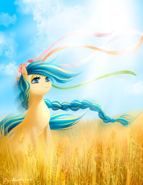 MLP in Ukraine colors in field