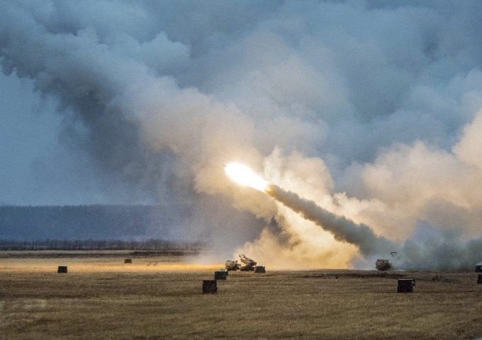 HIMARS system launching a rocket