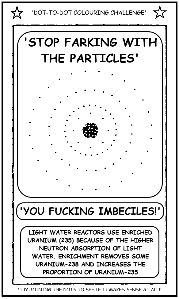 a coloring book page about a U-235 atom