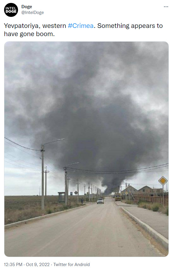 Yevpatoriya, western Crimea. Something appears to have gone boom.