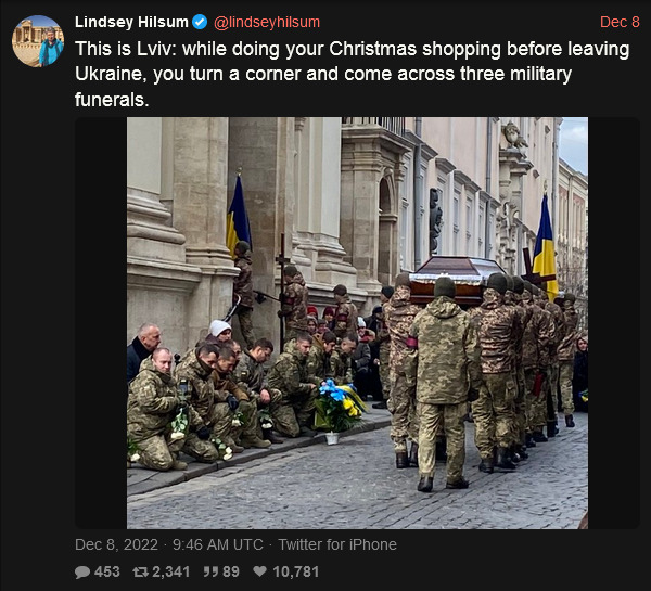 In Lviv, you turn a corner and come across three military funerals.