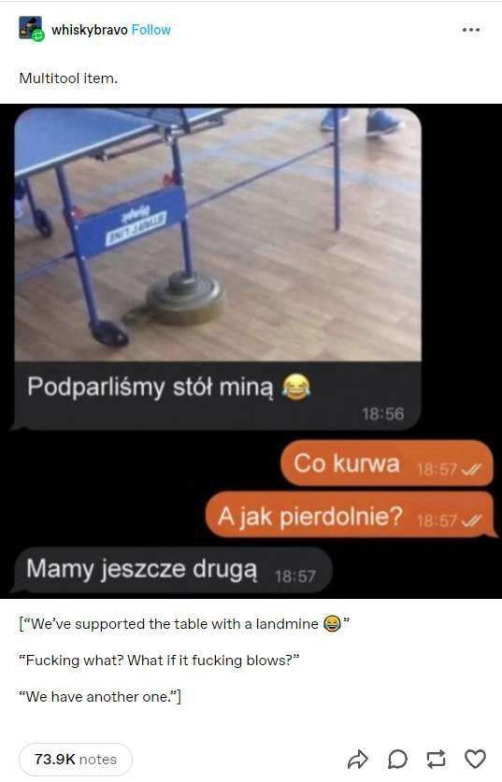 Polish picture with a landmine in an unexpected place.