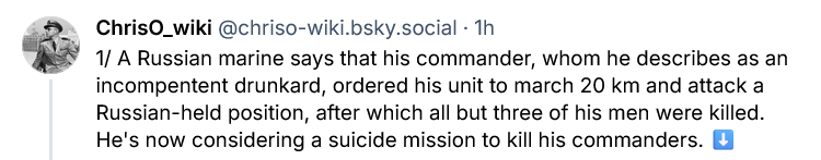 Russian marine says he wants to kill his commander.