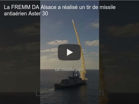 French frigate Alsace shoots down an air-to-air missile.