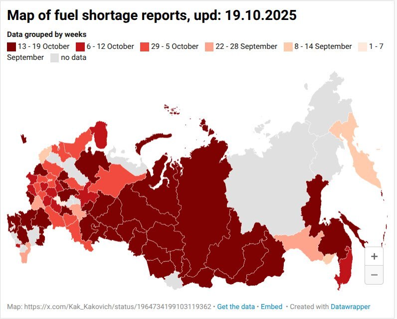Fuel shortages in Russia.