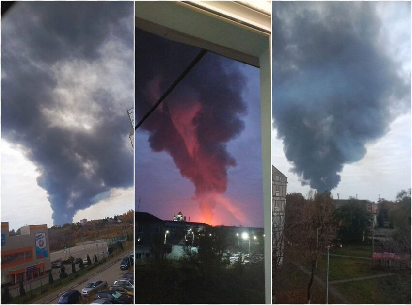 A fire in Russia's Samara region.