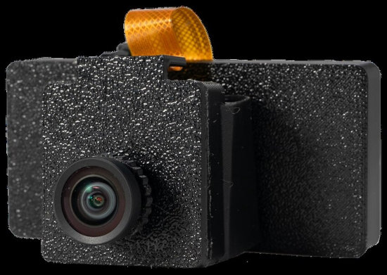 A drone camera, possibly powered by a Raspberry Pi pico.