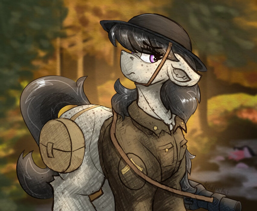 A pony who is in the army.