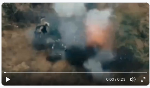 A Russian carrying ammo got... well, atomized.