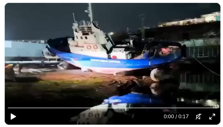 A Russian Coast Guard vessel sank during maintenance.