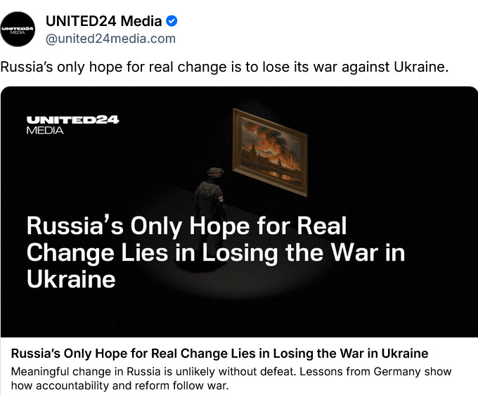 Russia's real hope for change is to lose its war in Ukraine.