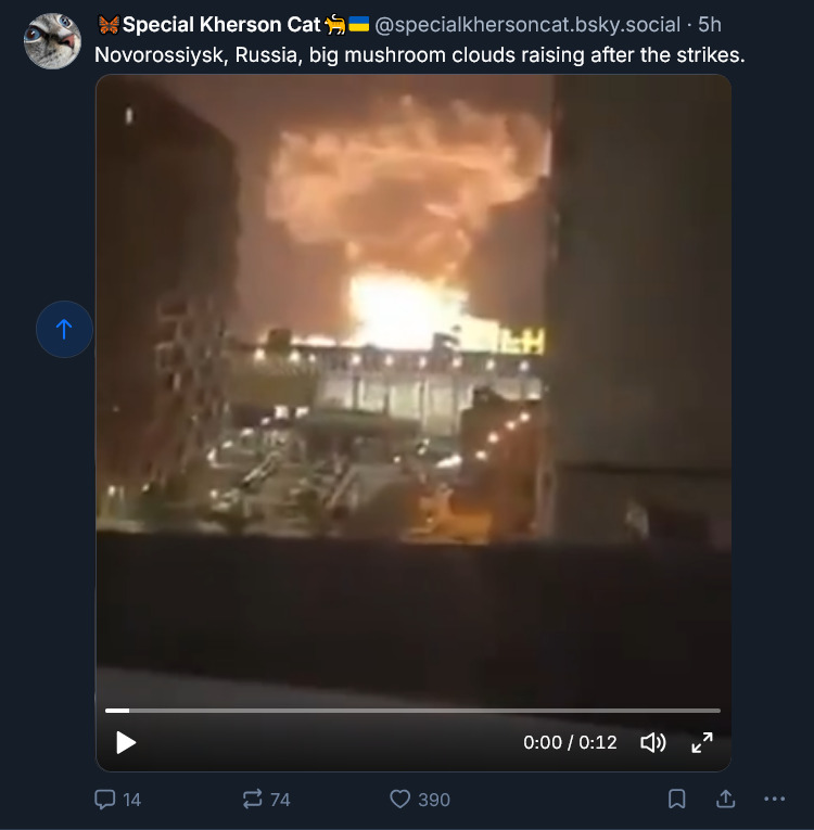 Something blew up in Novorossiysk.