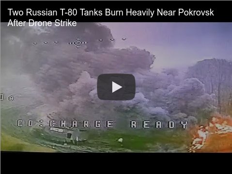Russian U-80s burn near Pokrovsk.