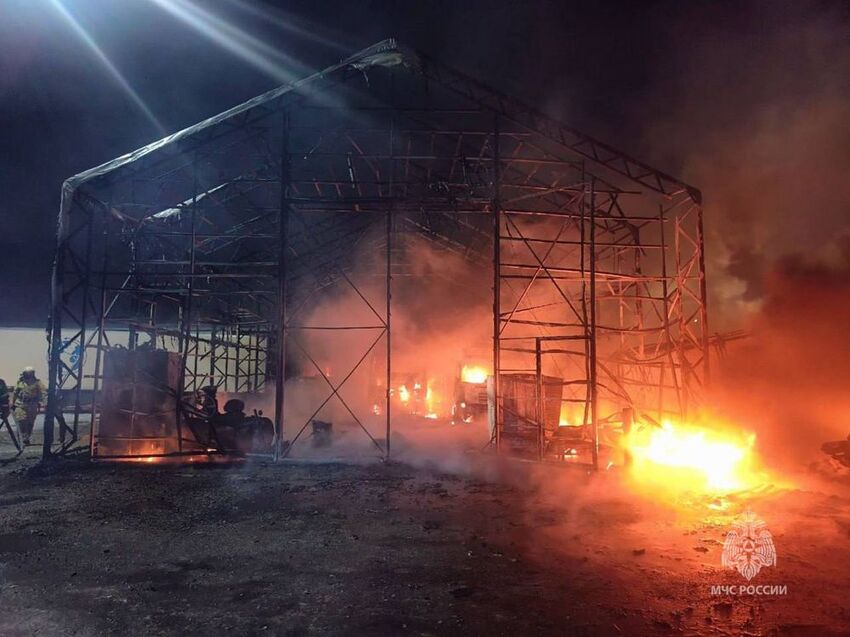 A fire in Krasnoyarsk.