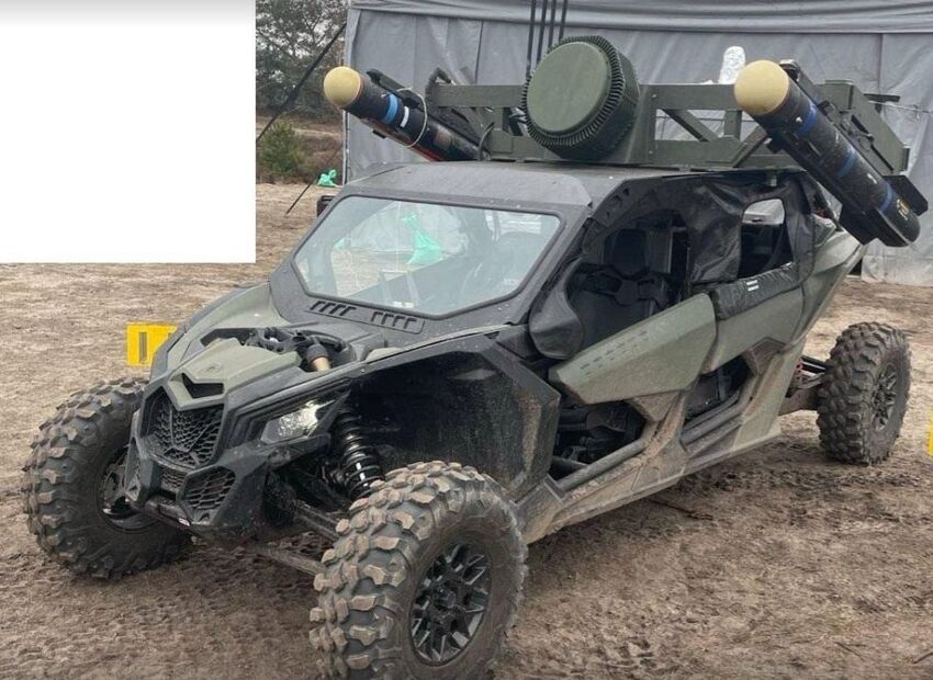 The Tempest anti-air platform, a rakish-looking buggy with 2 missiles at either side.