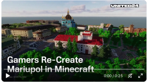 Gamers recreate Mariupol in Minecraft.