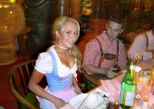 Hayden Panettiere as a beer girl